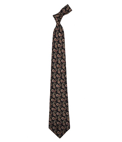 「ラルフローレン」の黒いペイズリー柄のネクタイ