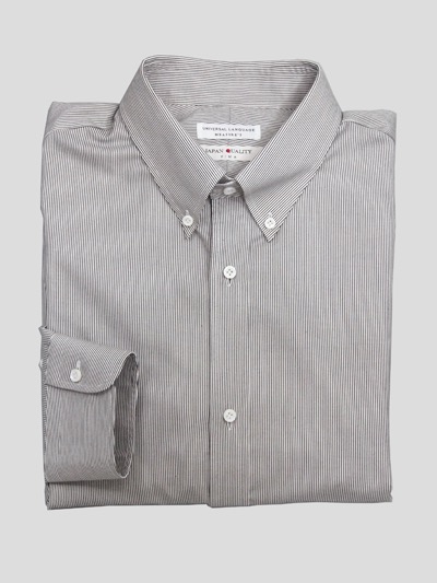 Gray striped button-down shirt by Universal Language