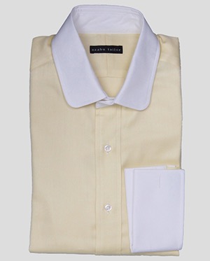 Yellow contrast collar shirt by Azabu Tailor