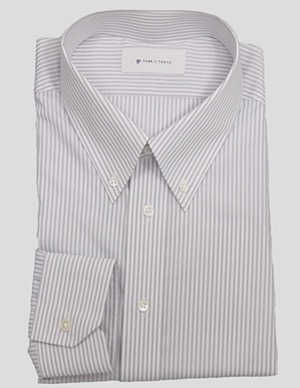 Gray pinstripe button-down shirt by Fabric Tokyo