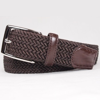 Brown braided fabric belt by Isetan Men’s