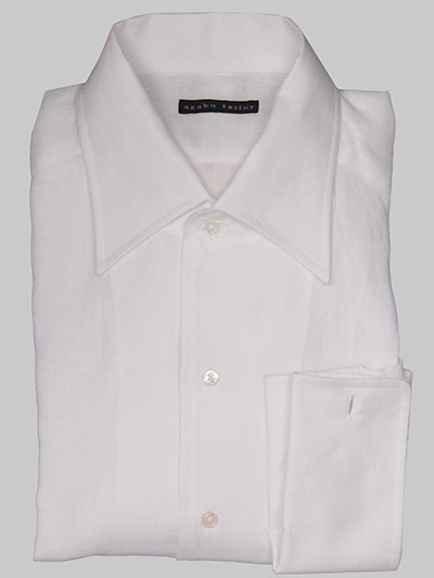 White linen shirt by Azabu Tailor