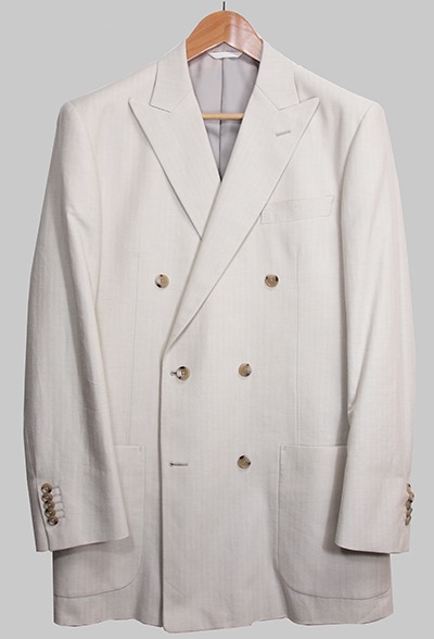 Azabu Tailor off-white double-breasted jacket