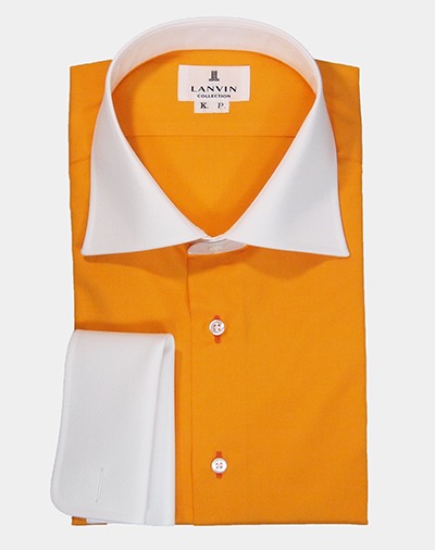 Orange contrast collar shirt by Takashimaya