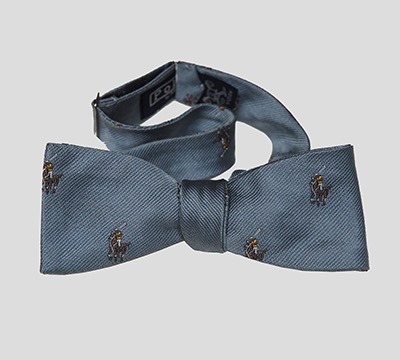 Silver bow tie by Ralph Lauren