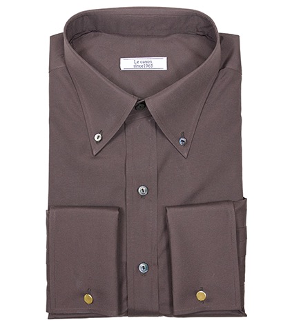 Brown button-down shirt by Le Canon